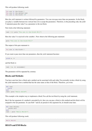 Ruby Block Syntax 12 ruby blocks | PDF