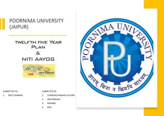 twelfth five Year Plan & NITI AAYOG | PDF