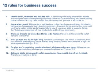 12 rules for business success