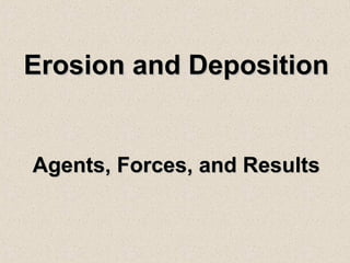 Erosion and Deposition

Agents, Forces, and Results

 