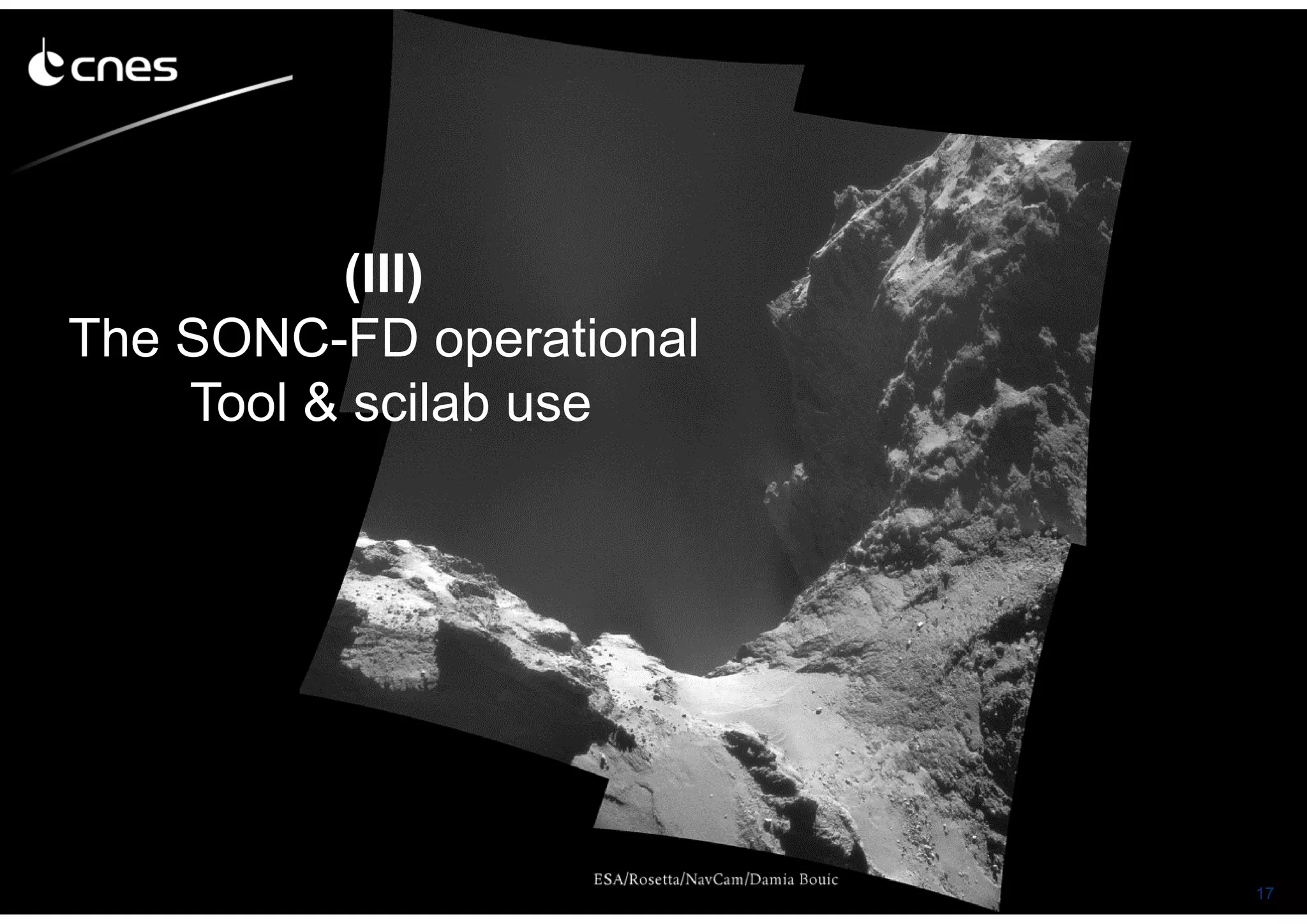 17
(III)
The SONC-FD operational
Tool & scilab use
 
