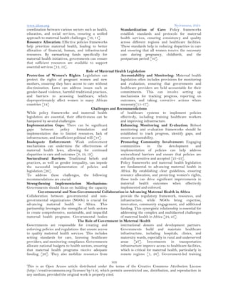 The Role of Policy and Governance in Advancing Maternal Health in ...