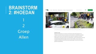 BRAINSTORM
2: #HOEDAN
1
2
Groep
Allen
 