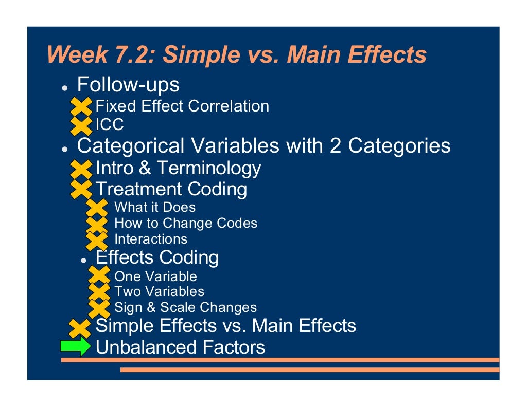 Mixed Effects Models Simple and Main Effects