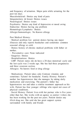 12SOAP Note Patient with UTIUnited State | DOCX