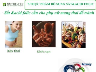 5.THỰC PHẨM BỔ SUNG SẮT&ACID FOLIC

Sắt &acid folic cần cho phụ nữ mang thai để tránh
 