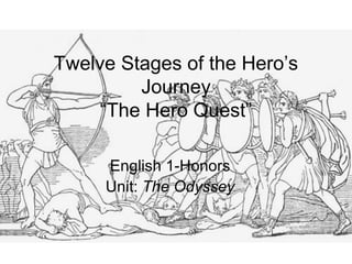 Twelve Stages of the Hero’s
Journey
“The Hero Quest”
English 1-Honors
Unit: The Odyssey
 