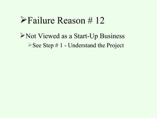 12 Step Program and 12 Reasons why PRojects Fail