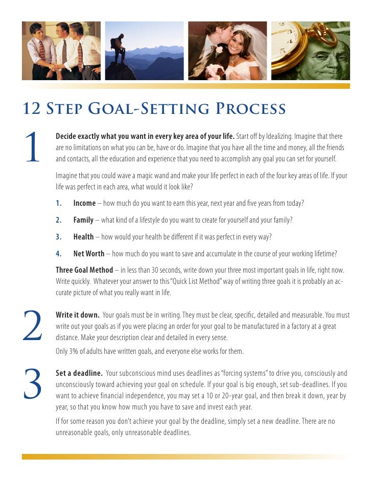 12 step goal setting process what are your goals for the next five years