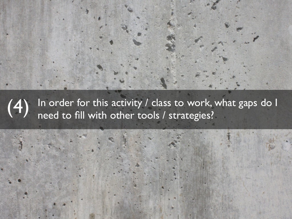 In order for this activity