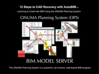 12 Steps to CAD Recovery with AutoBIM (TM) Learning to Crawl with BIM Using the ONUMA Planning System The ONUMA Planning System is a powerful, yet intuitive, web-based BIM program 