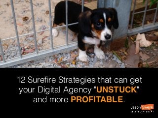 12 Sureﬁre Strategies that can get
your Digital Agency "UNSTUCK"
and more PROFITABLE.
 