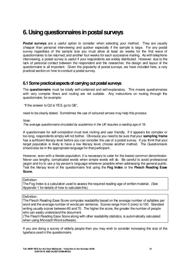12 Surveys And Questionnaires Revision 2009