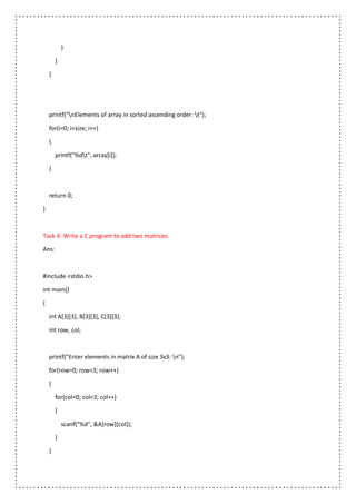 Basic C Programming Lab Practice | PDF