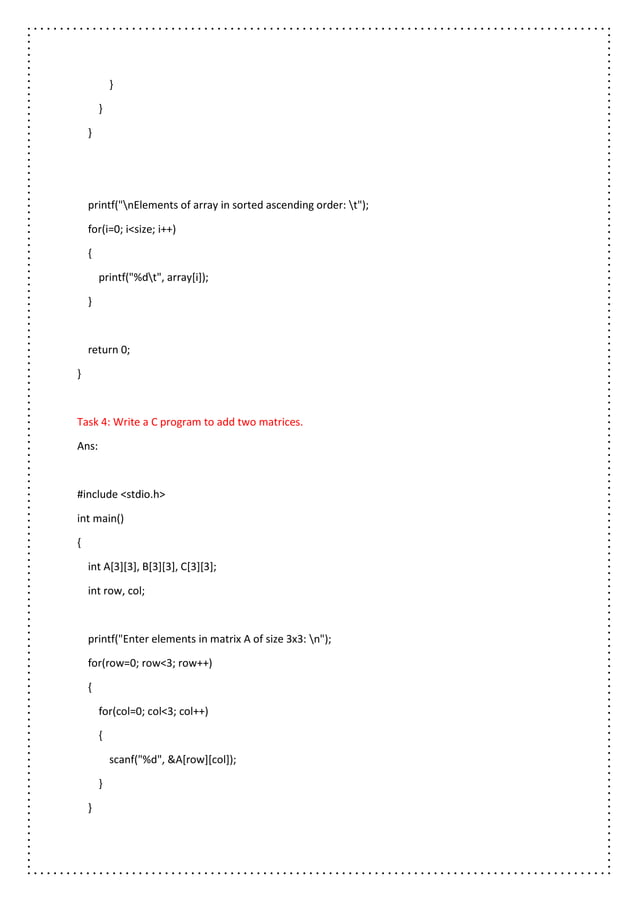 Basic C Programming Lab Practice | PDF
