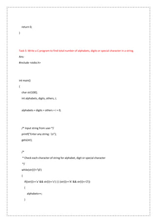 Basic C Programming Lab Practice | PDF