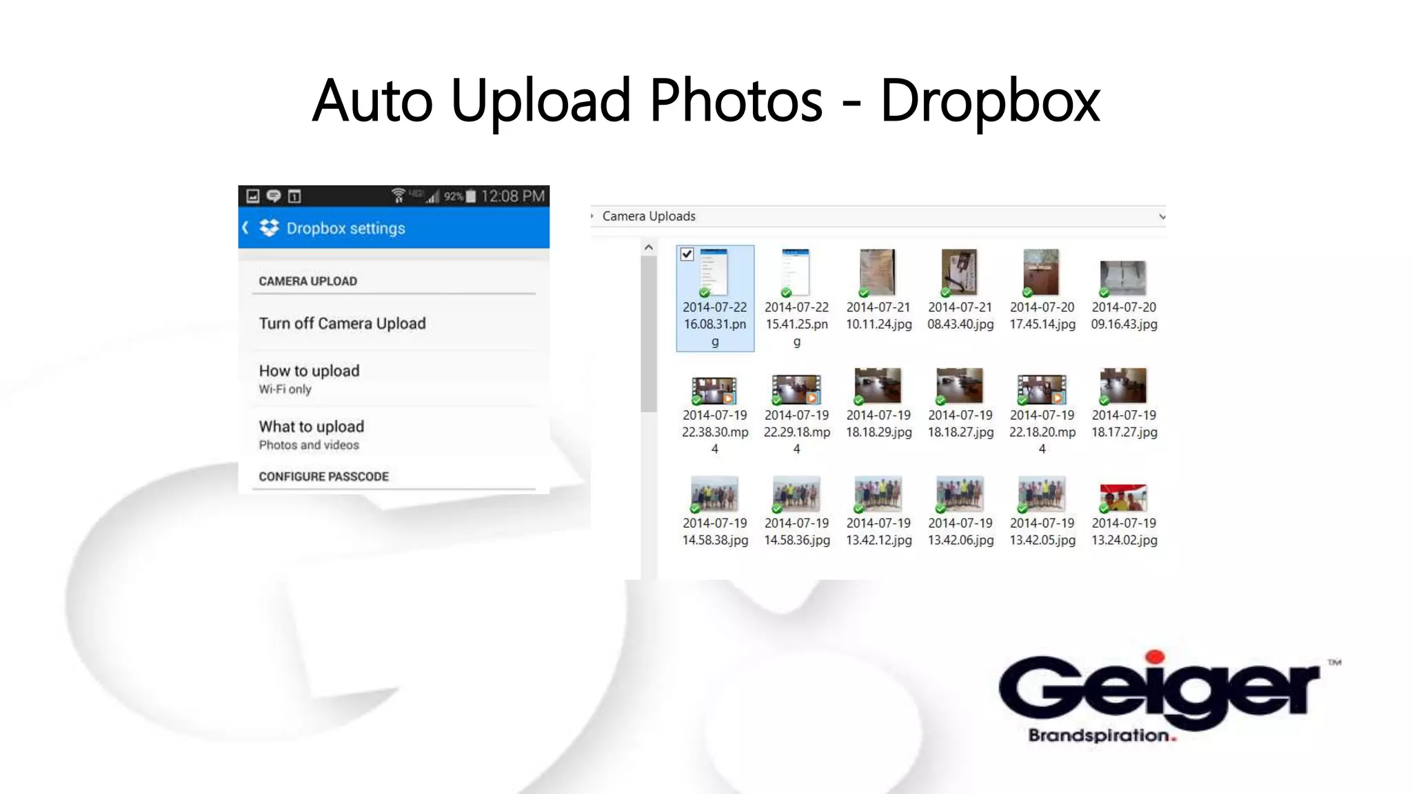 Auto Upload Photos - Dropbox
 