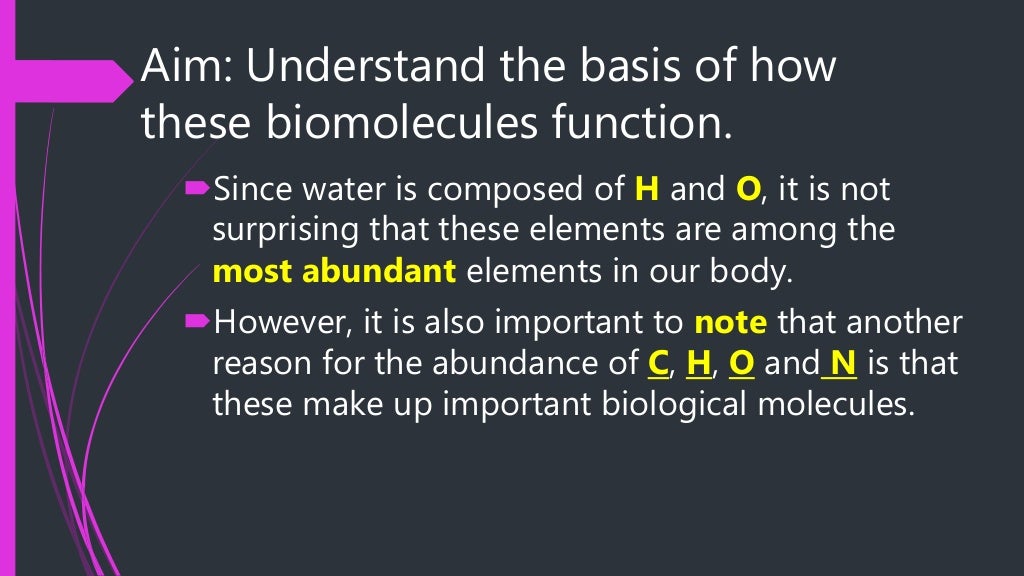 The different Biomolecules