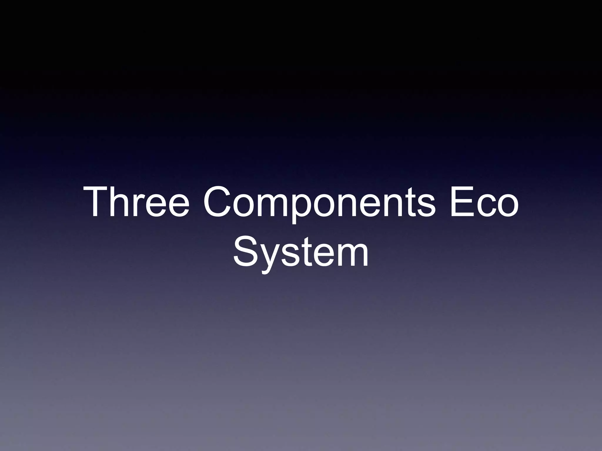 Three Components Eco
System
 
