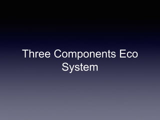 Three Components Eco
System
 