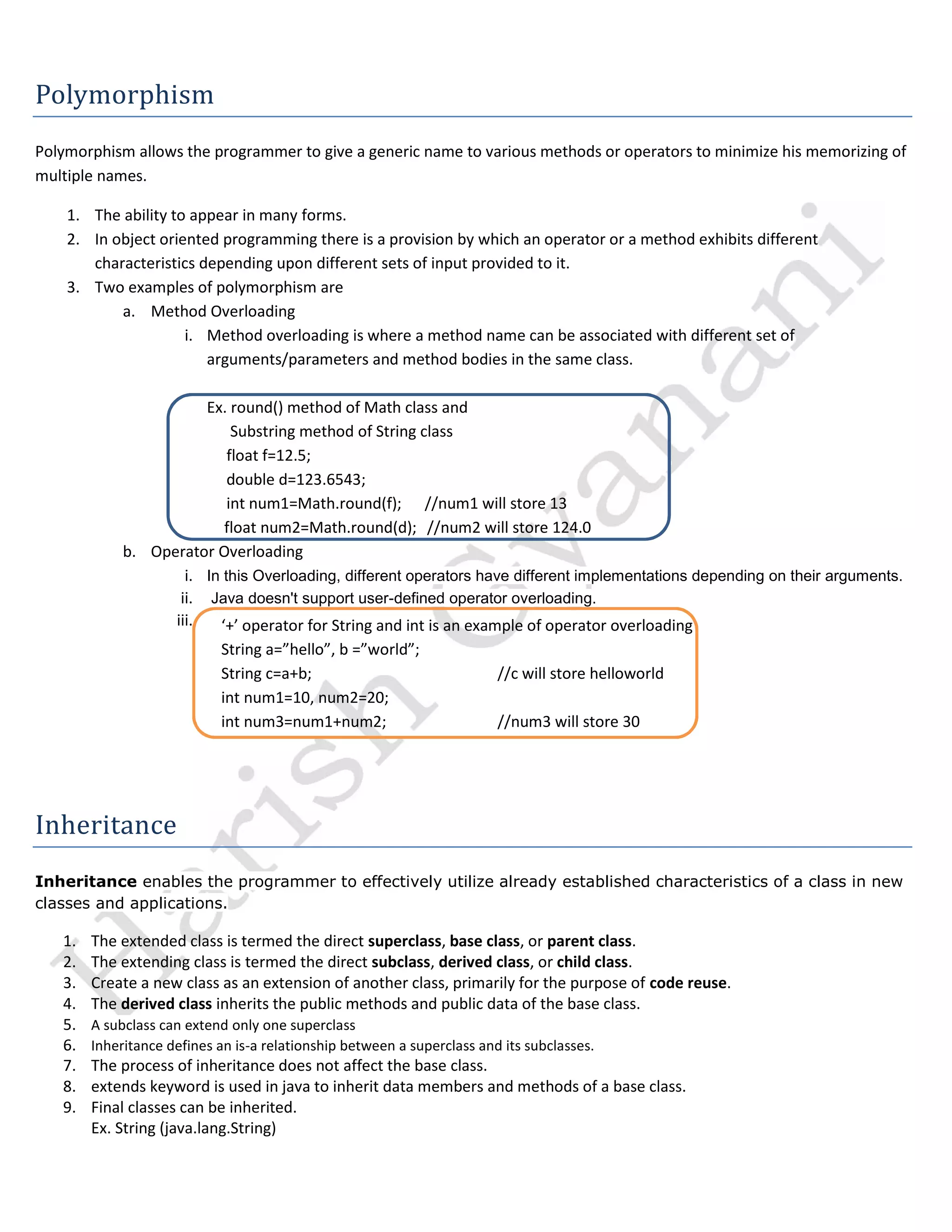 12th ip CBSE chapter 4 oop in java notes complete | PDF