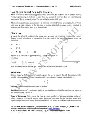 12th physics current electricity by shykh salam | PDF