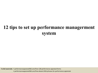 12 tips to set up performance management system | PDF