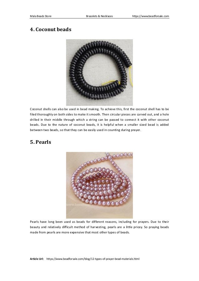12 types of prayer bead materials
