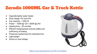 1000 ML Car Hot Kettle Car Truck Water Heater Auto Shut-Off 12/24