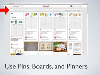Use Pins, Boards, and Pinners

 