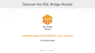 Discover the SQL Bridge Module
Incredible power and versatility at a very low price
bit.ly/sql-bridge
SQL Bridge
Module
 