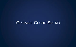 OPTIMIZE CLOUD SPEND
 