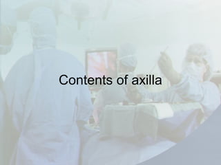 Contents of axilla
 
