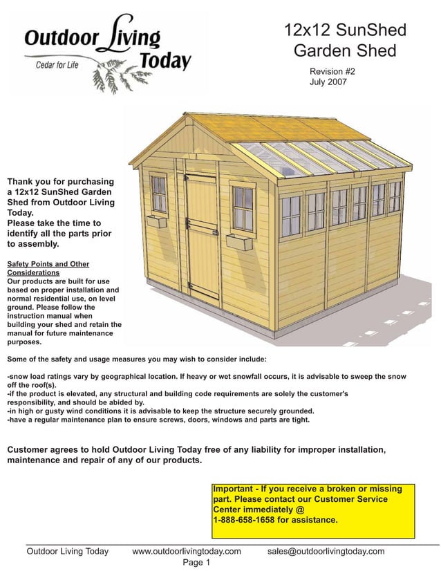 12 X 12 Shed Plans