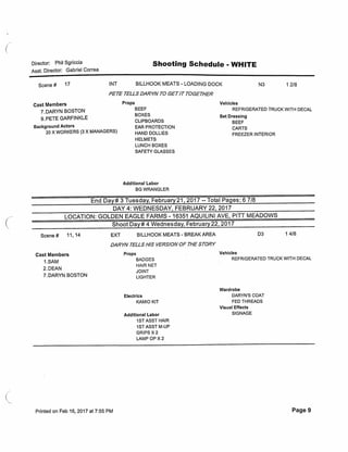12.18 The Memory Remains   shooting schedule 