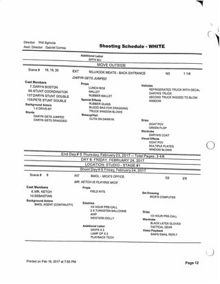 12.18 The Memory Remains   shooting schedule 