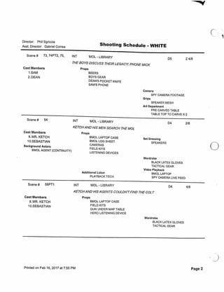 12.18 The Memory Remains   shooting schedule 