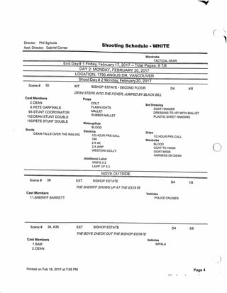 12.18 The Memory Remains   shooting schedule 