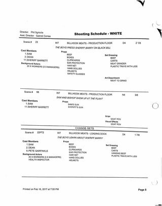 12.18 The Memory Remains   shooting schedule 