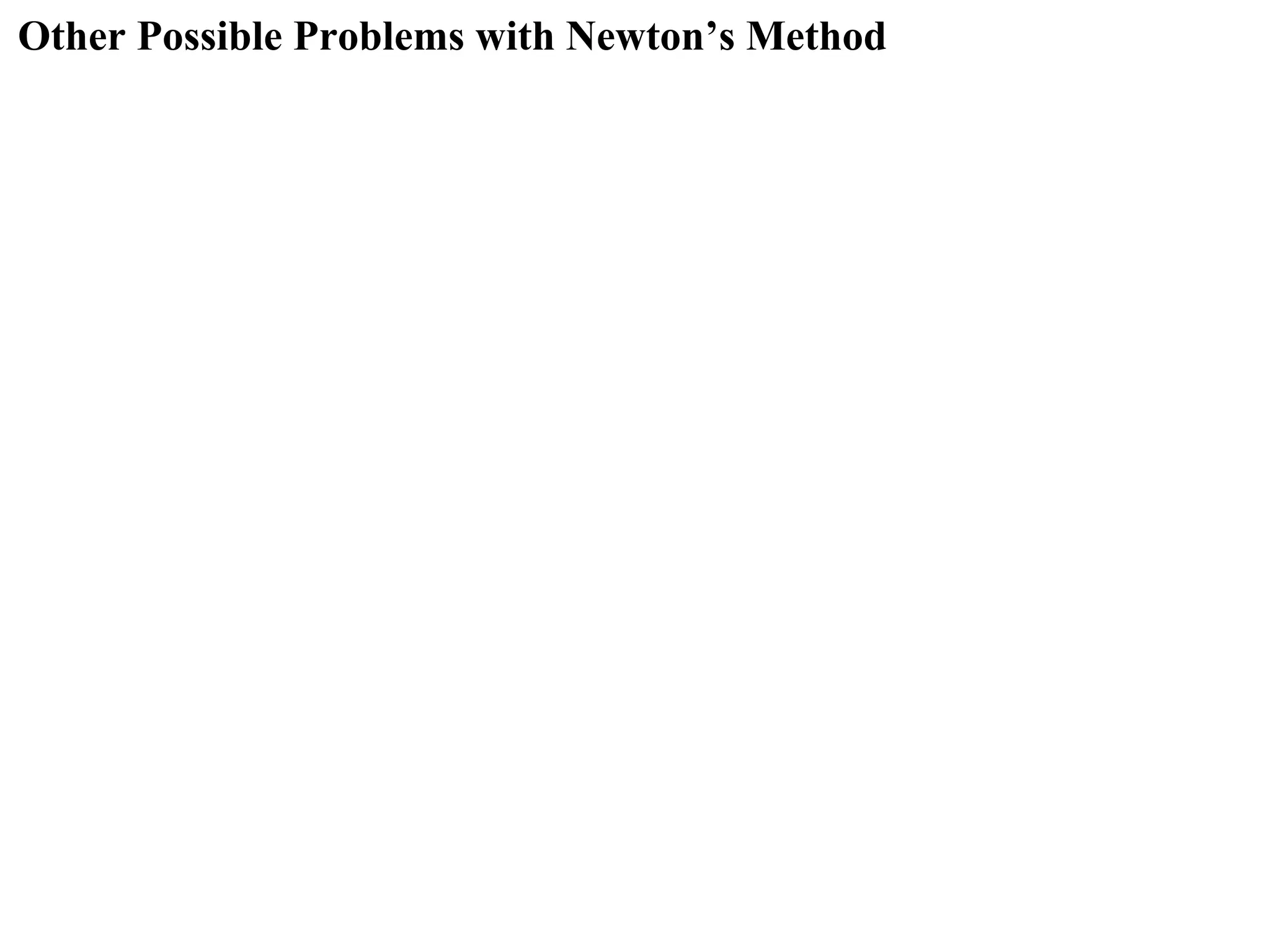 Other Possible Problems with Newton’s Method
 