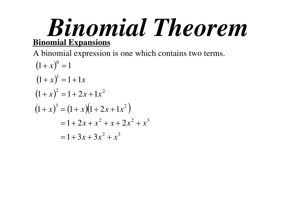 12X1 T08 01 binomial expansions (2010)