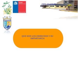 QUE SON LOS DERECHOS Y SU
IMPORTANCIA
OPD IQUIQUE
 