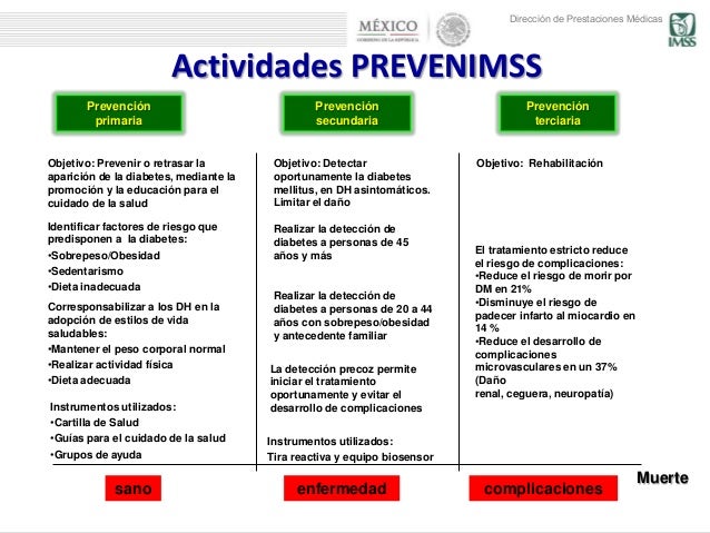 Modelo de prevención en diabetes mellitus (PREVENIMSS) Modelo de prevención en diabetes mellitus (PREVENIMSS)