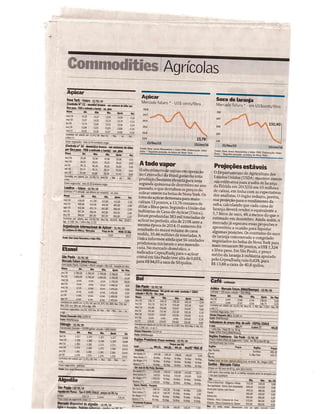 Jornal Valor Econômico: Dados Commodities 13/01/2016