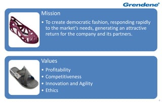 Mission
• To create democratic fashion, responding rapidly
  to the market’s needs, generating an attractive
  return for the company and its partners.




Values
•   Profitability
•   Competitiveness
•   Innovation and Agility
•   Ethics
                                                     4
 