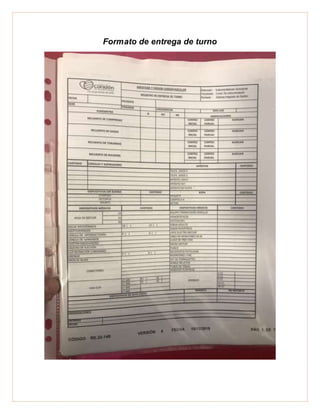Formato de entrega de turno
 