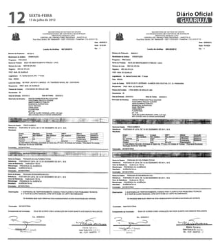 12   sexta-feira
     13 de julho de 2012
                           Diário Oficial
                            GUARUJÁ
 