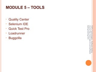 Software testing Training Syllabus Course | PPT