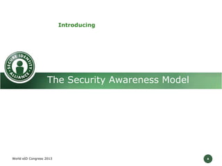 8
The Security Awareness Model
Introducing
World eID Congress 2013
 