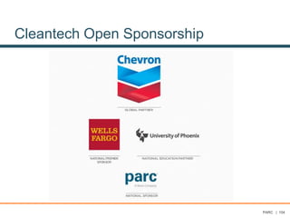 PARC | 104
Cleantech Open Sponsorship
 